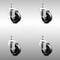 Service Caster 3 Inch 316SS Soft Rubber Wheel Swivel 12mm Threaded Stem Caster Set SCC SCC-SS316TS20S314-SRS-M1215-4 - alternate 1